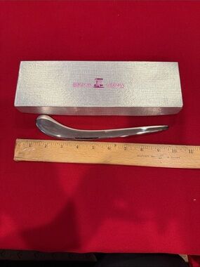 Silver plate vintage  Curved solid  letter opener from Bergdorf Goodman New with
